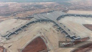 Sân bay Long Thành nhìn từ trên cao đang trong giai đoạn thi công nhà ga hành khách